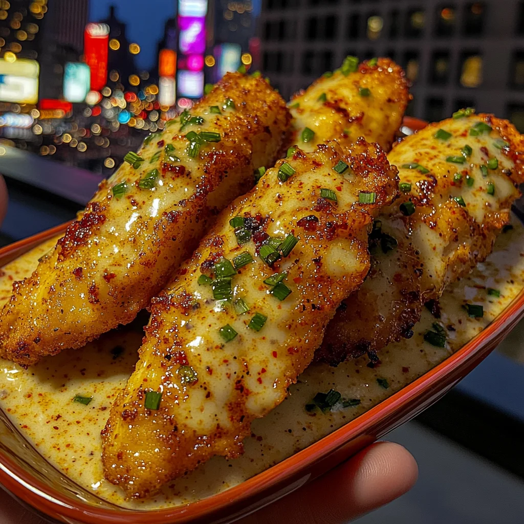 Garlic Butter Chicken Strips with Spicy Chili Ranch