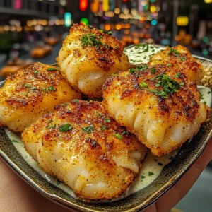 Golden Cajun Cod Bites with Cool Herb Dip