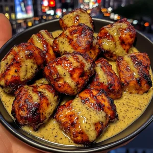 Honey Glazed Chicken Bites with Creamy Mustard Sauce