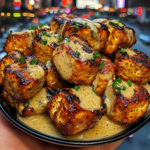 Honey Mustard Chicken Cubes with Buttermilk Sauce