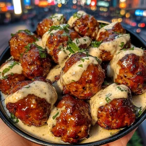 Honey Mustard Meatballs with Creamy Ranch Dressing