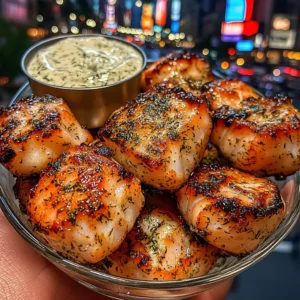 Lemon Herb Fish Bites with Creamy Dill Dip