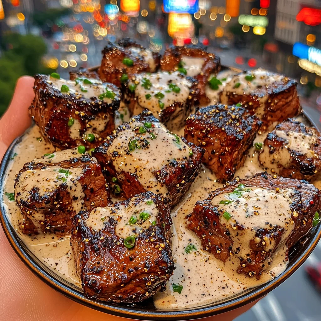 Peppercorn Steak Cubes with Savory Ranch