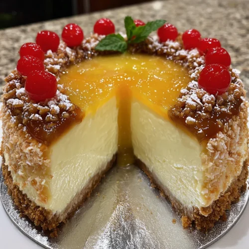 Piña Colada Layer Cheesecake
