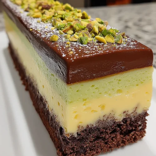 Pistachio Chocolate Mousse Cake