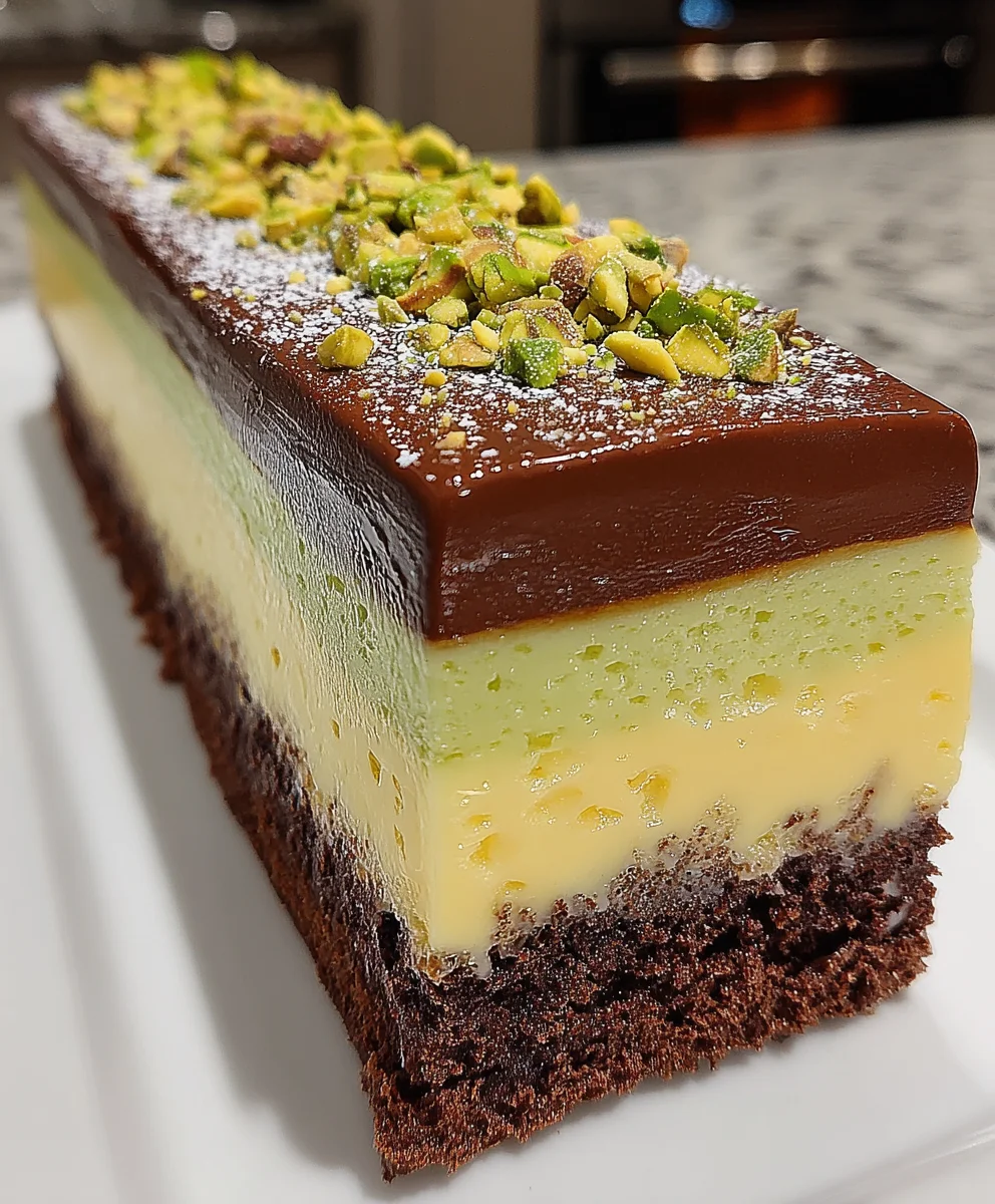 Pistachio Chocolate Mousse Cake