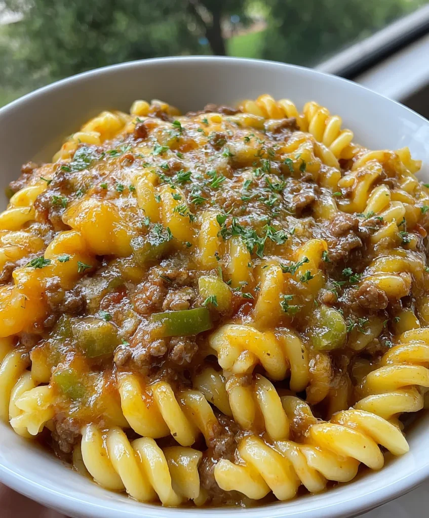 Slow Cooker Beef Enchilada Pasta