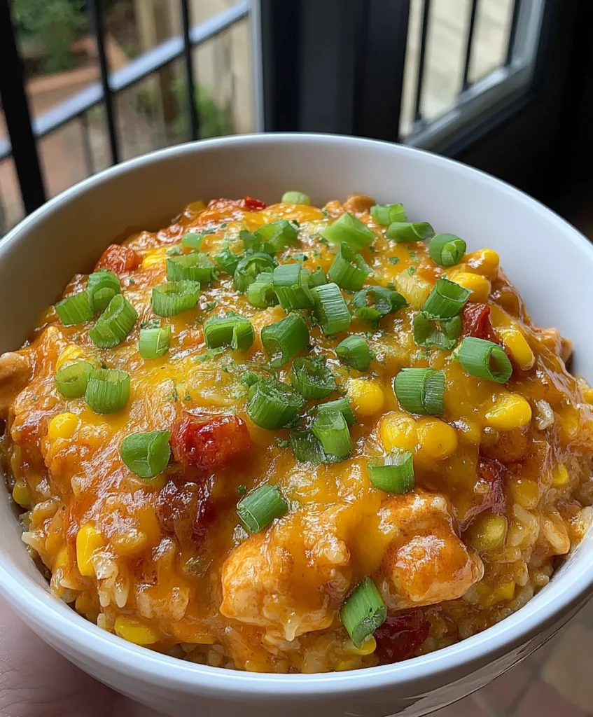 Slow Cooker Cheesy Chicken Fajita Casserole