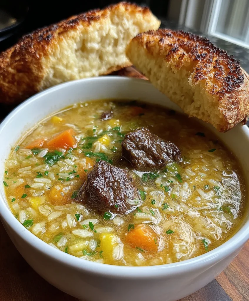 Slow Cooker Creamy Beef & Wild Rice Soup
