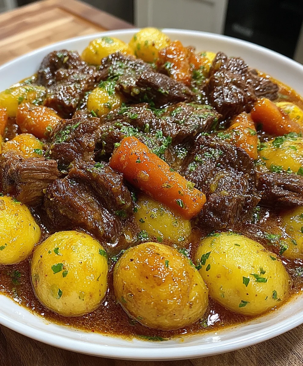 Slow Cooker Creamy Ranch Beef & Potatoes