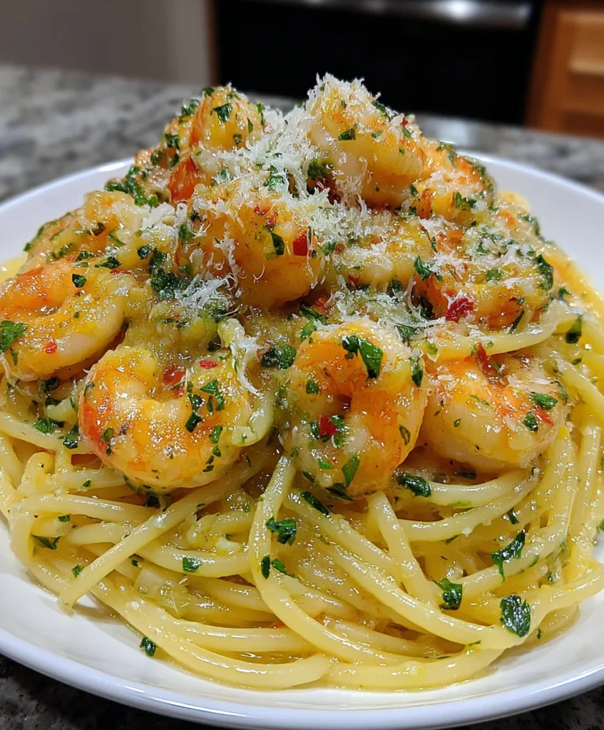Slow Cooker Creamy Shrimp Scampi Pasta