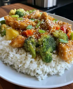 Slow Cooker Ginger Honey Chicken & Vegetables