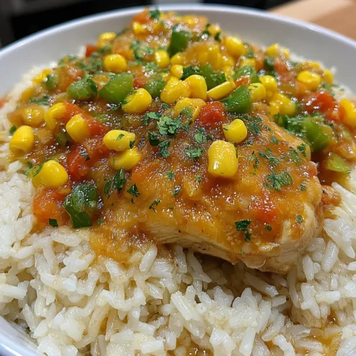 Slow Cooker Mexican Fiesta Chicken & Rice