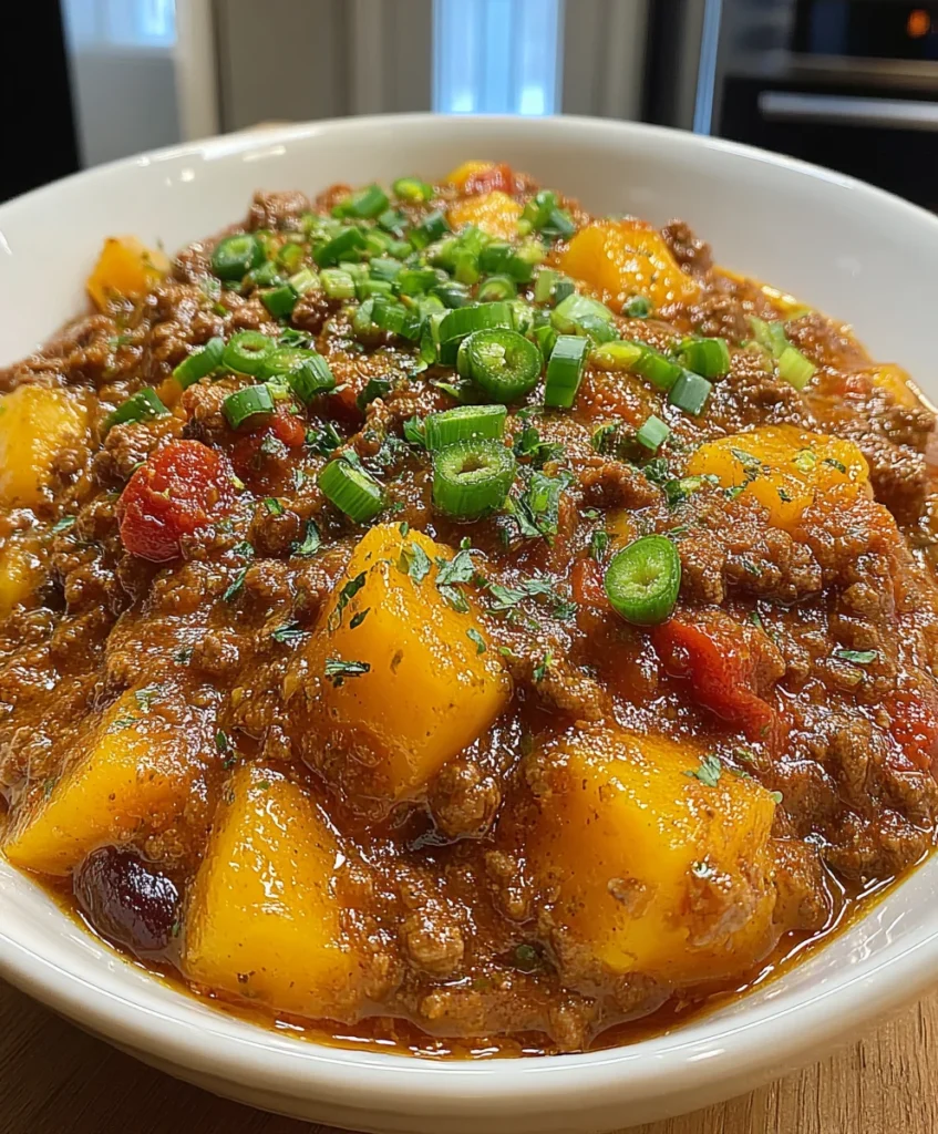 Slow Cooker Spicy Beef & Sweet Potato Chili