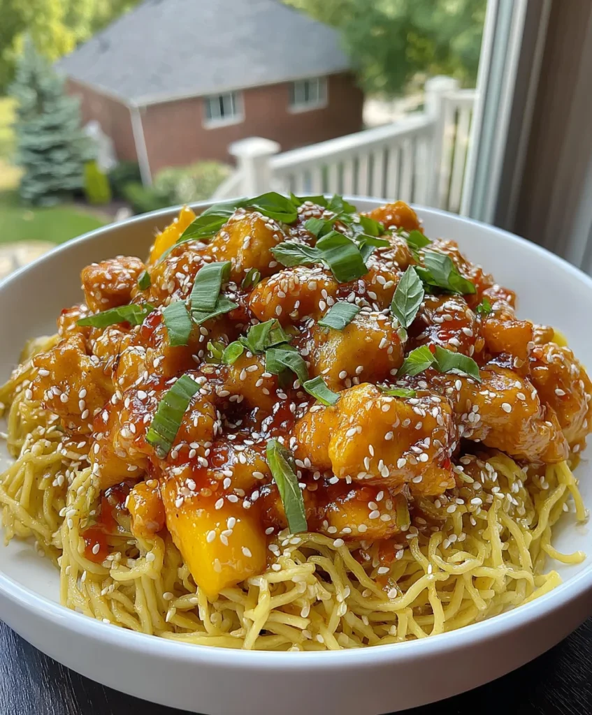 Slow Cooker Sweet Chili Chicken & Noodles