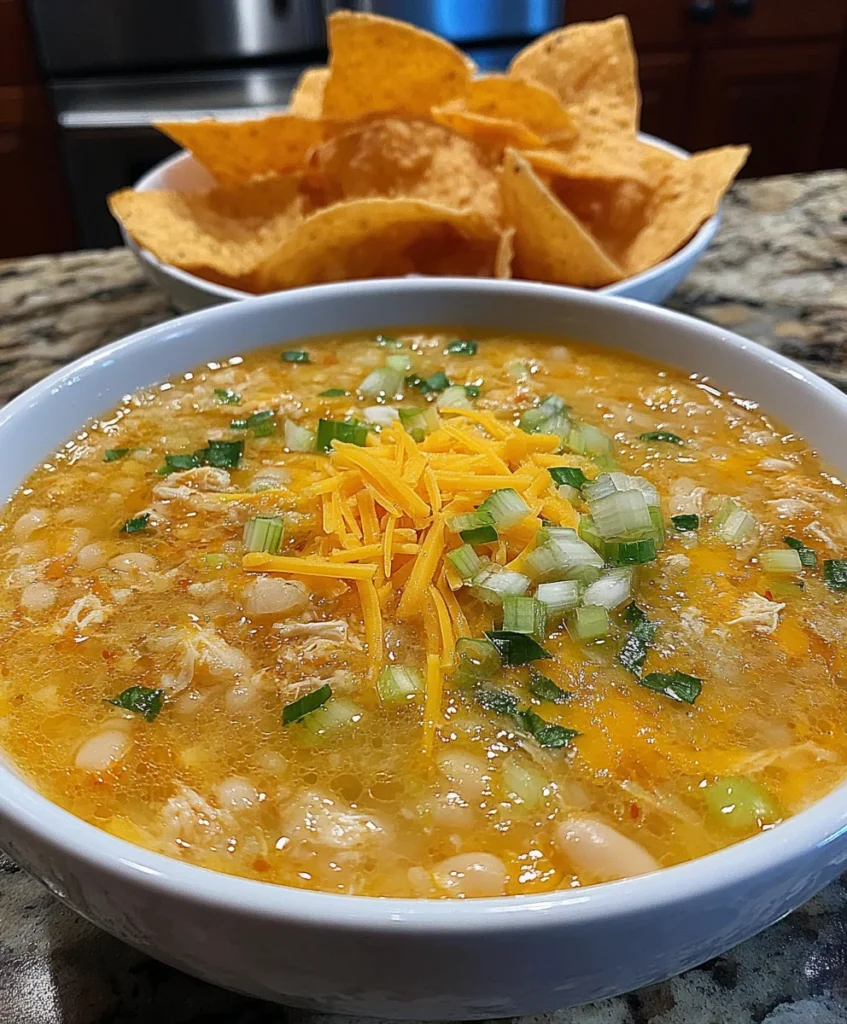 Slow Cooker White Chicken Chili with Beans