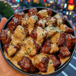 Spicy BBQ Beef Cubes with Smoky Ranch Sauce