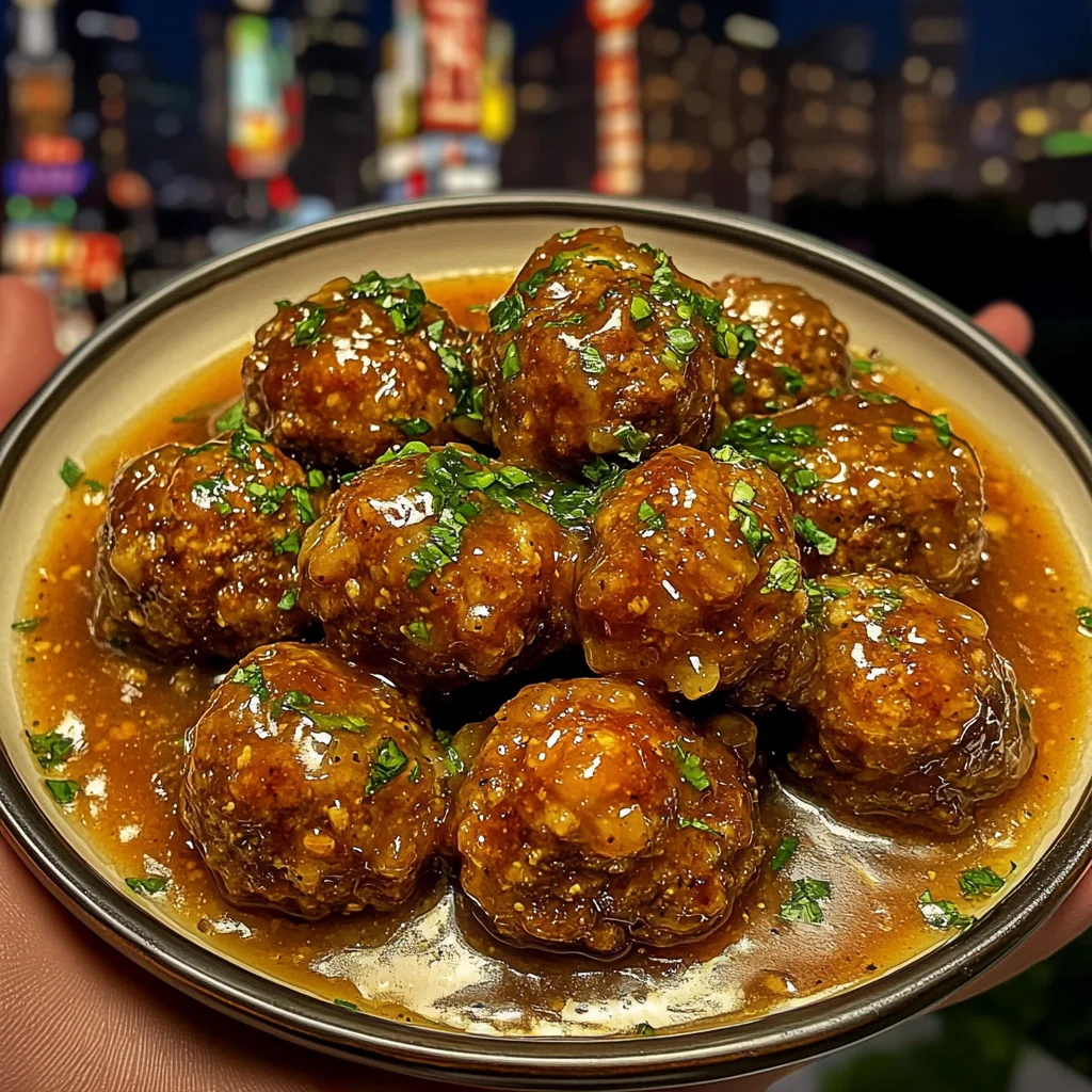 Spicy Honey Glazed Meatballs with Tangy BBQ Sauce