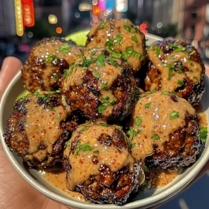 Sweet Chili Beef Meatballs with Tangy Lime Drizzle