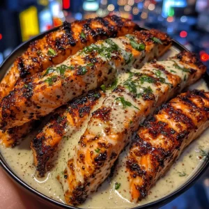 Sweet Chili Salmon Strips with Creamy Lime Dressing