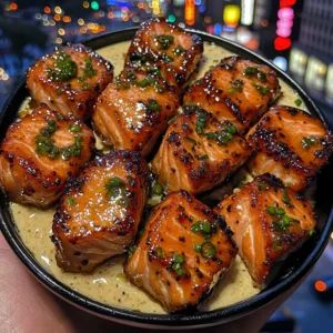 Sweet Honey Salmon Bites with Citrus Dip