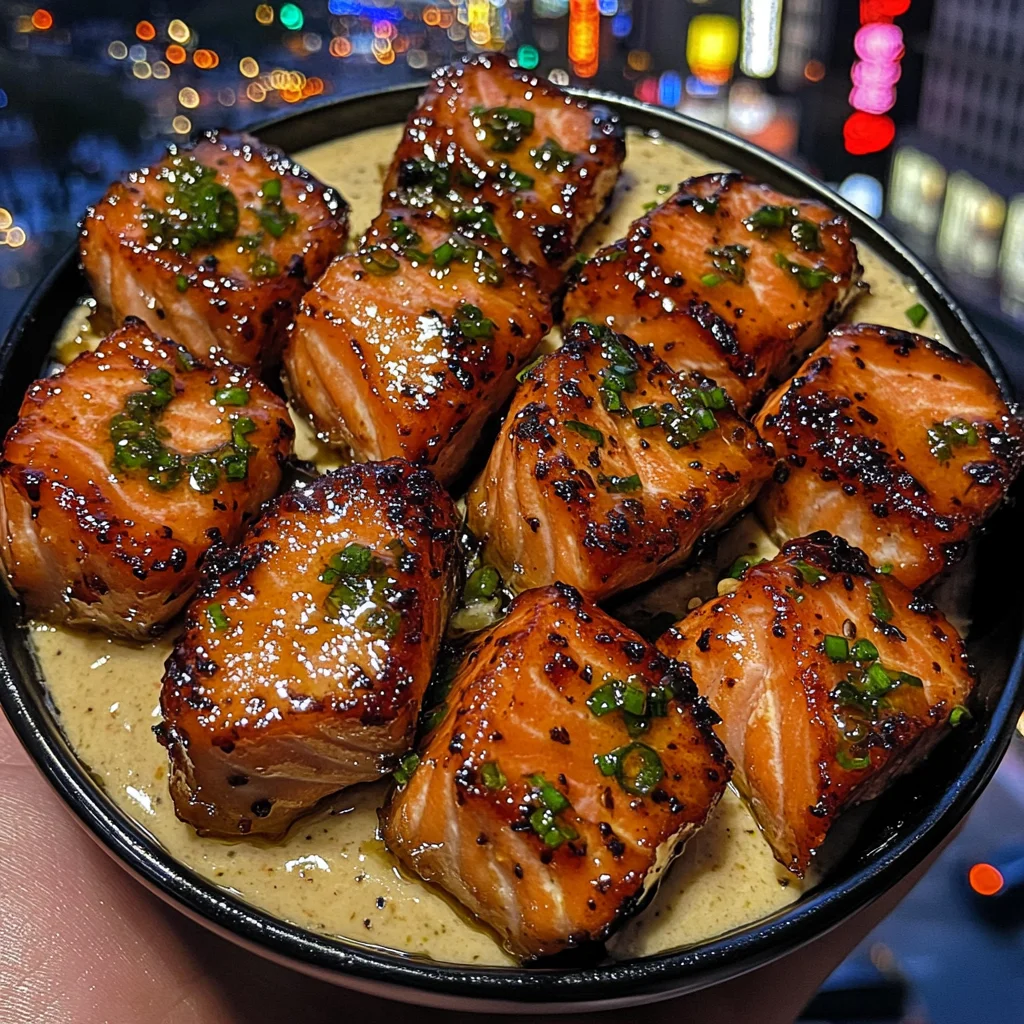 Sweet Honey Salmon Bites with Citrus Dip