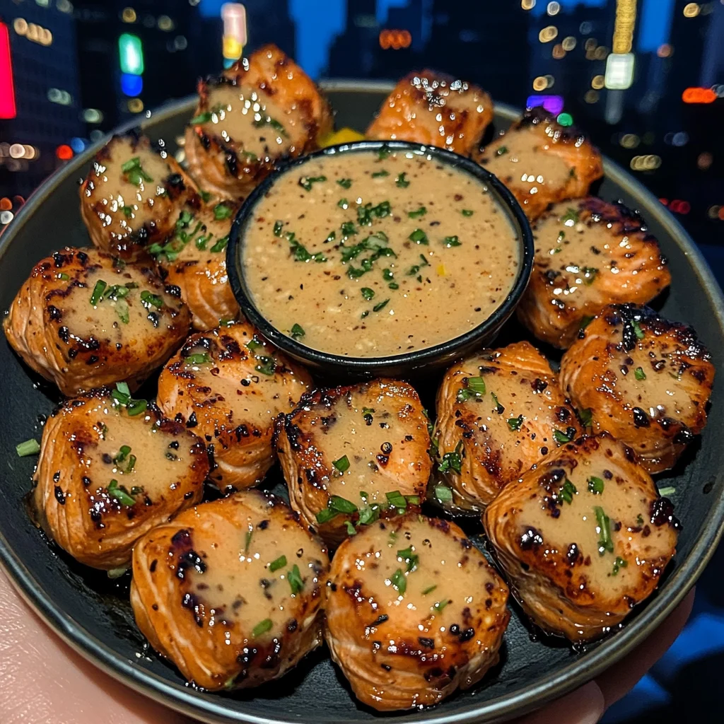 Sweet Honey Salmon Bites with Citrus Dip