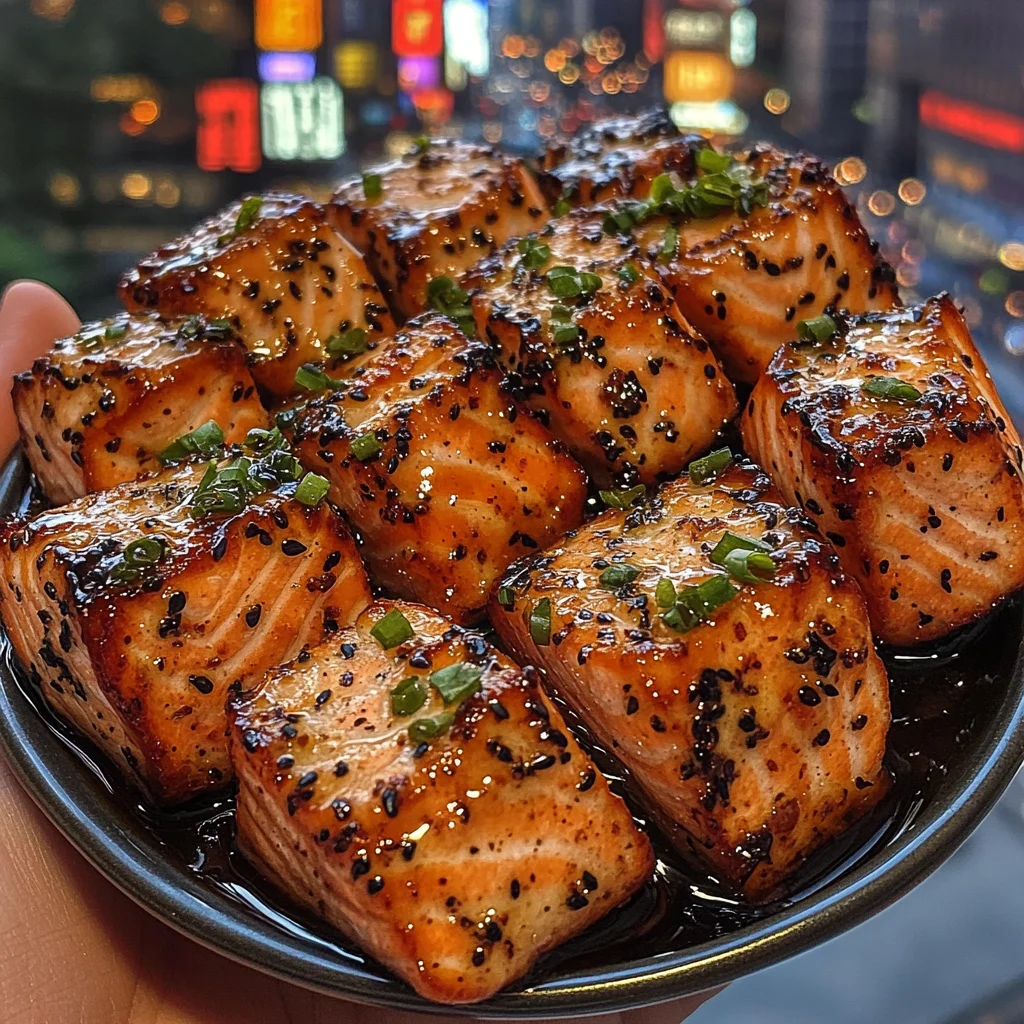 Sweet and Savory Salmon Bites with Maple Soy Drizzle
