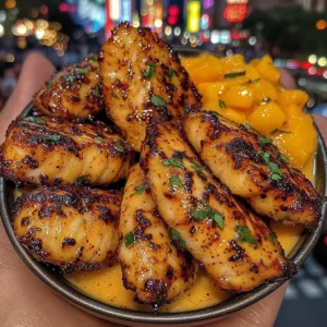 Sweet and Spicy Fish Bites with Mango Chili Sauce