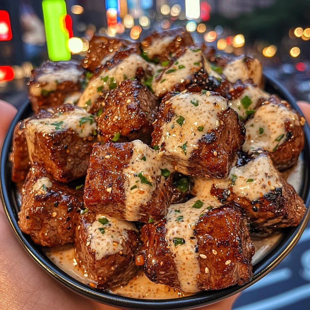 Teriyaki Beef Cubes with Sesame Ranch