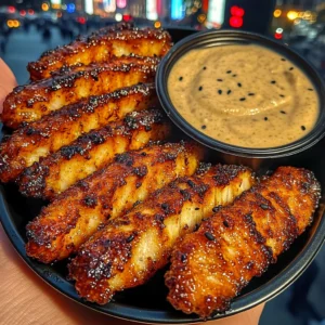 Teriyaki Fish Strips with Sesame Ginger Dip