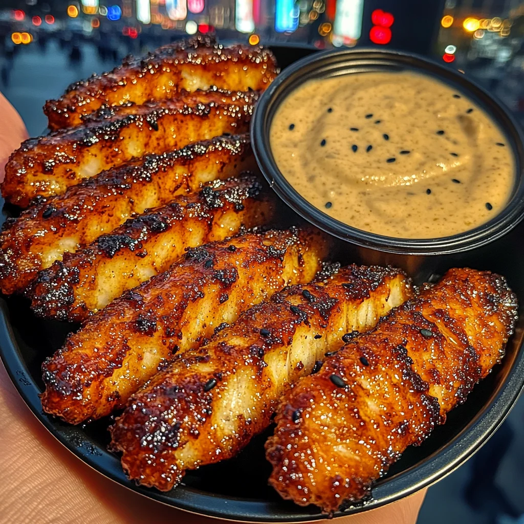 Teriyaki Fish Strips with Sesame Ginger Dip