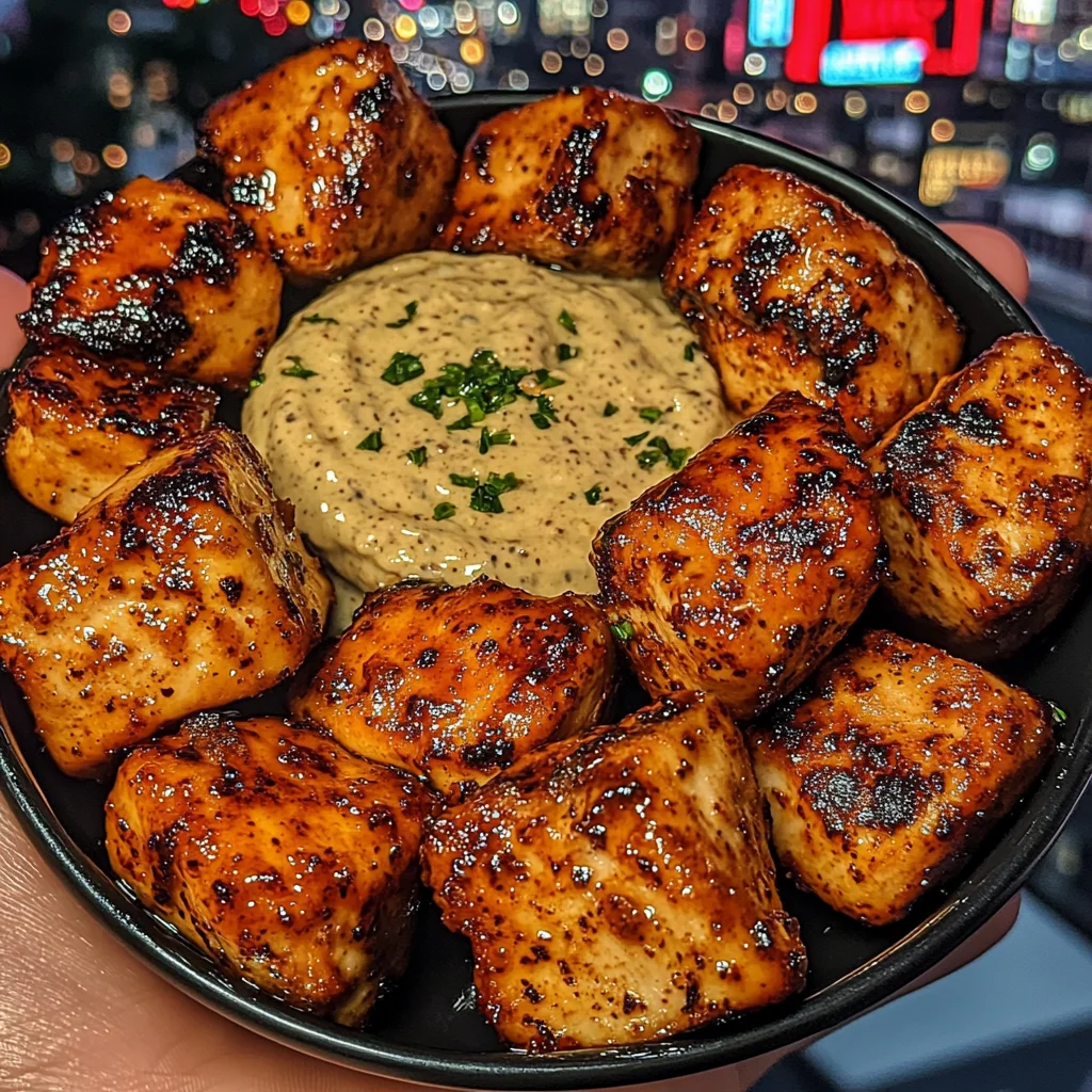 Zesty Chili Chicken Cubes with Cooling Dip