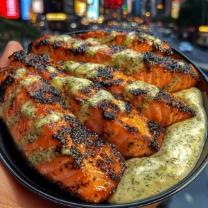 Zesty Lime Salmon Strips with Dill Mayo