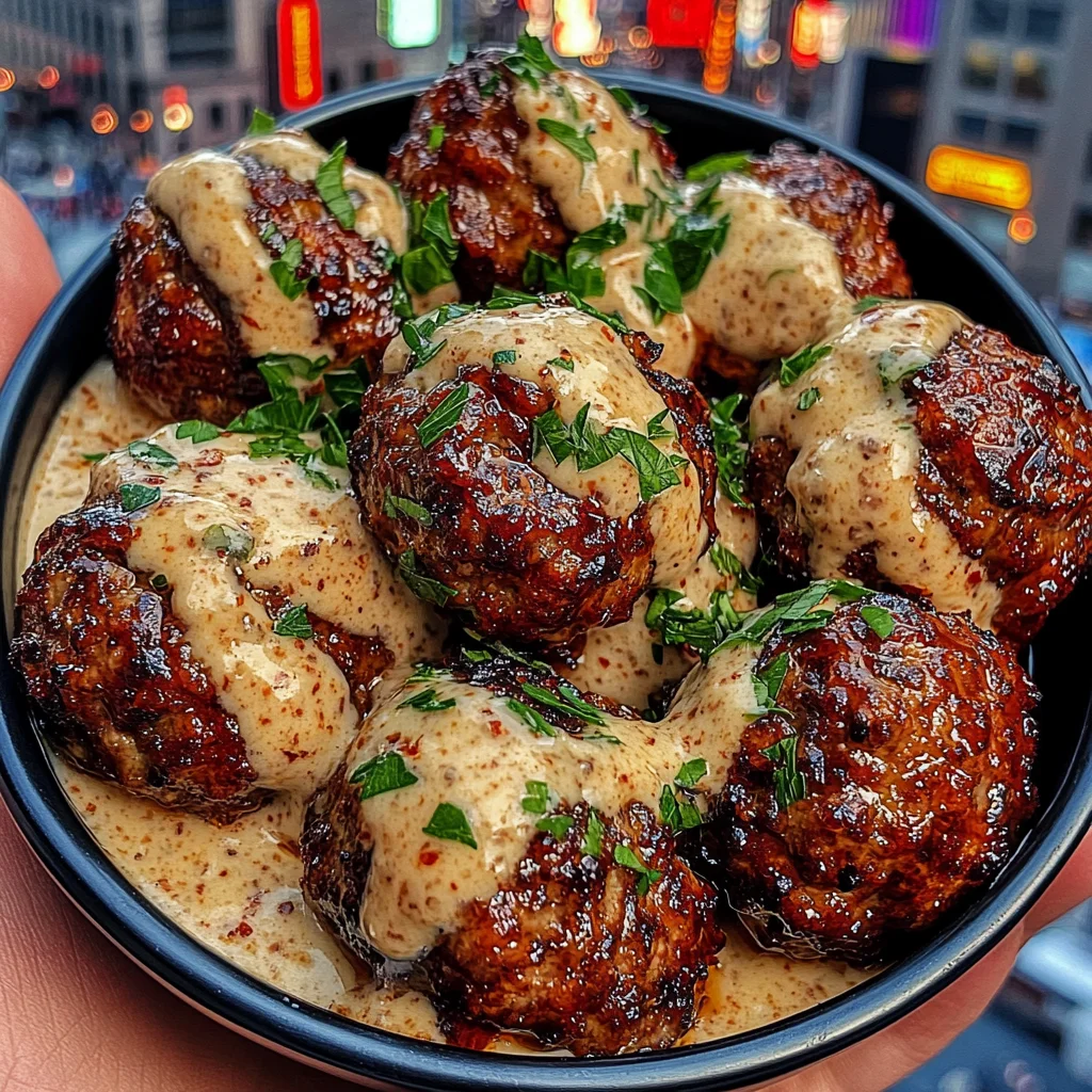 BBQ Beef Meatballs with Smoky Garlic Ranch