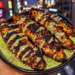 Blackened Chicken Strips with Avocado Ranch