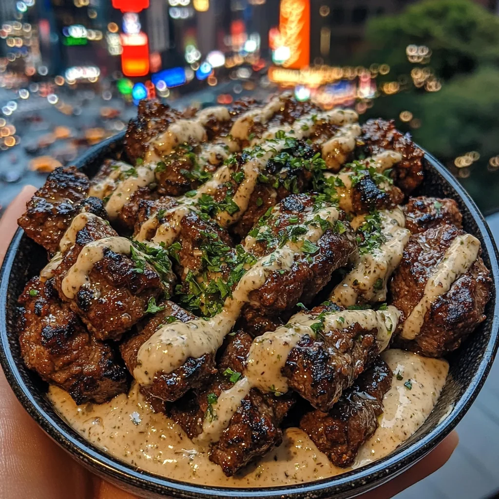 Cajun Beef Bites with Cooling Herb Mayo
