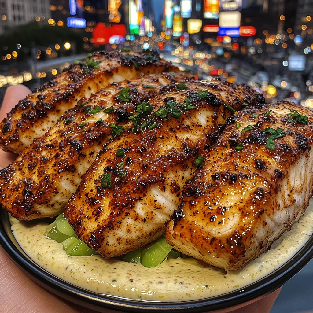 Cajun Butter Fish Fillets with Cool Cucumber Sauce