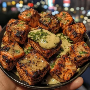 Cajun Salmon Cubes with Cooling Lime Mayo