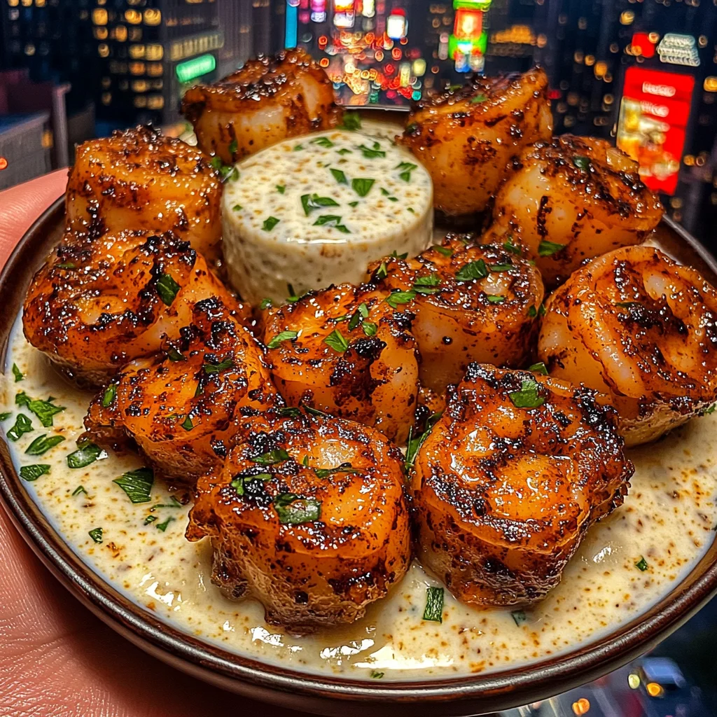 Cajun Shrimp Cubes with Cooling Yogurt Dip
