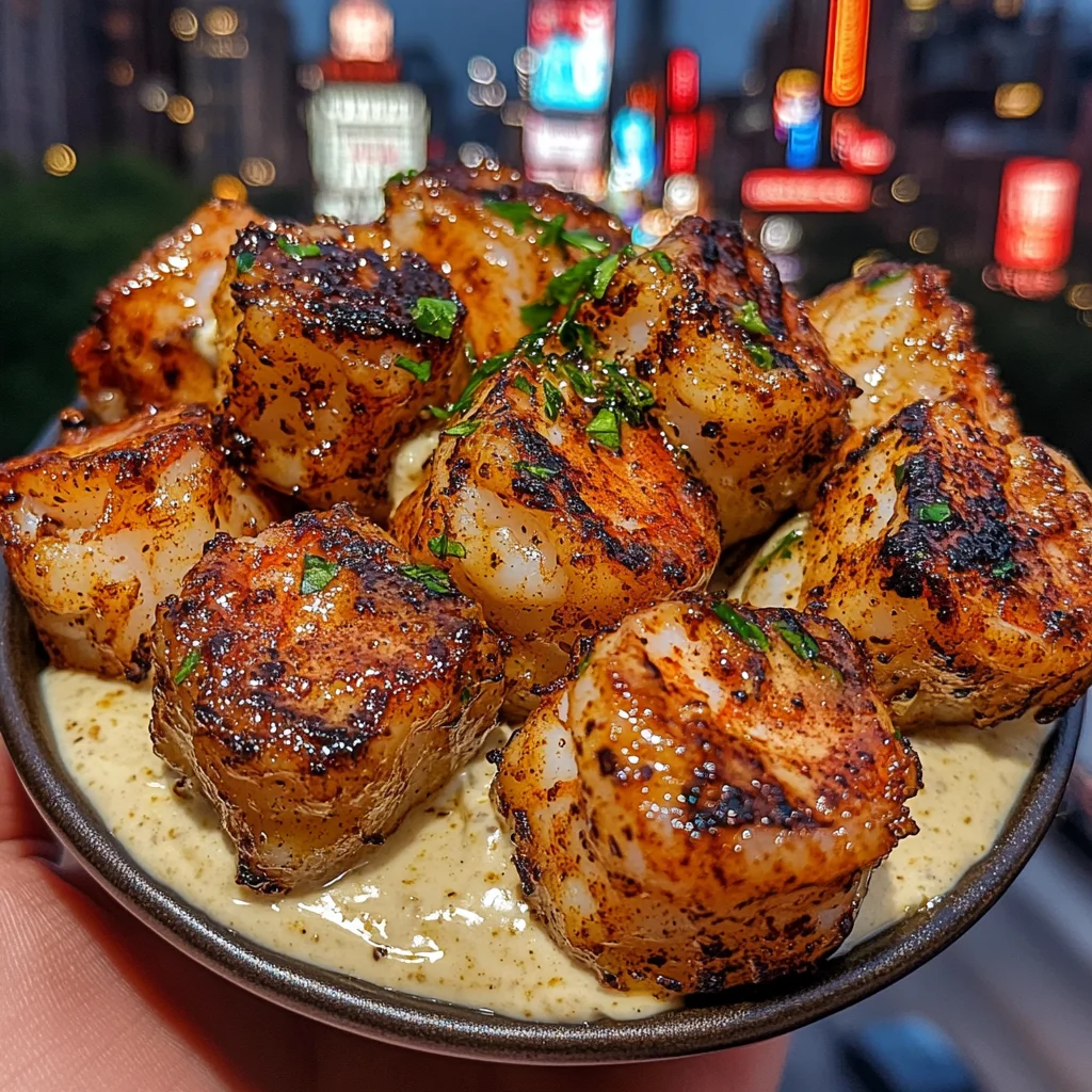 Cajun Shrimp Cubes with Garlic Mayo