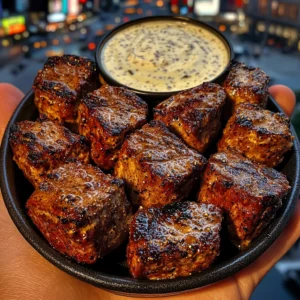 Cajun Steak Cubes with Cooling Ranch Dip