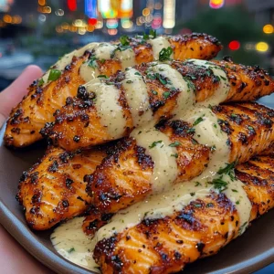 Crispy Garlic Salmon Strips with Buttermilk Ranch