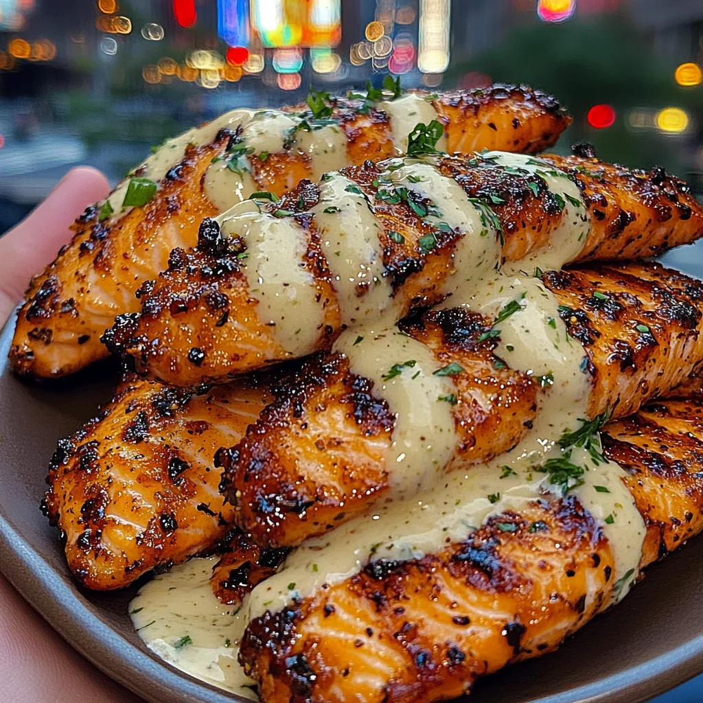 Crispy Garlic Salmon Strips with Buttermilk Ranch