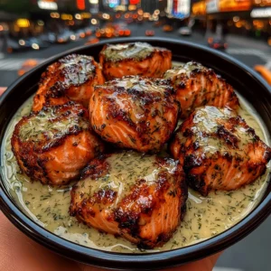 Crispy Honey Salmon Bites with Zesty Dill Sauce