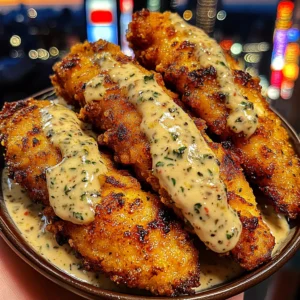 Crispy Lemon Chicken Strips with Creamy Herb Sauce
