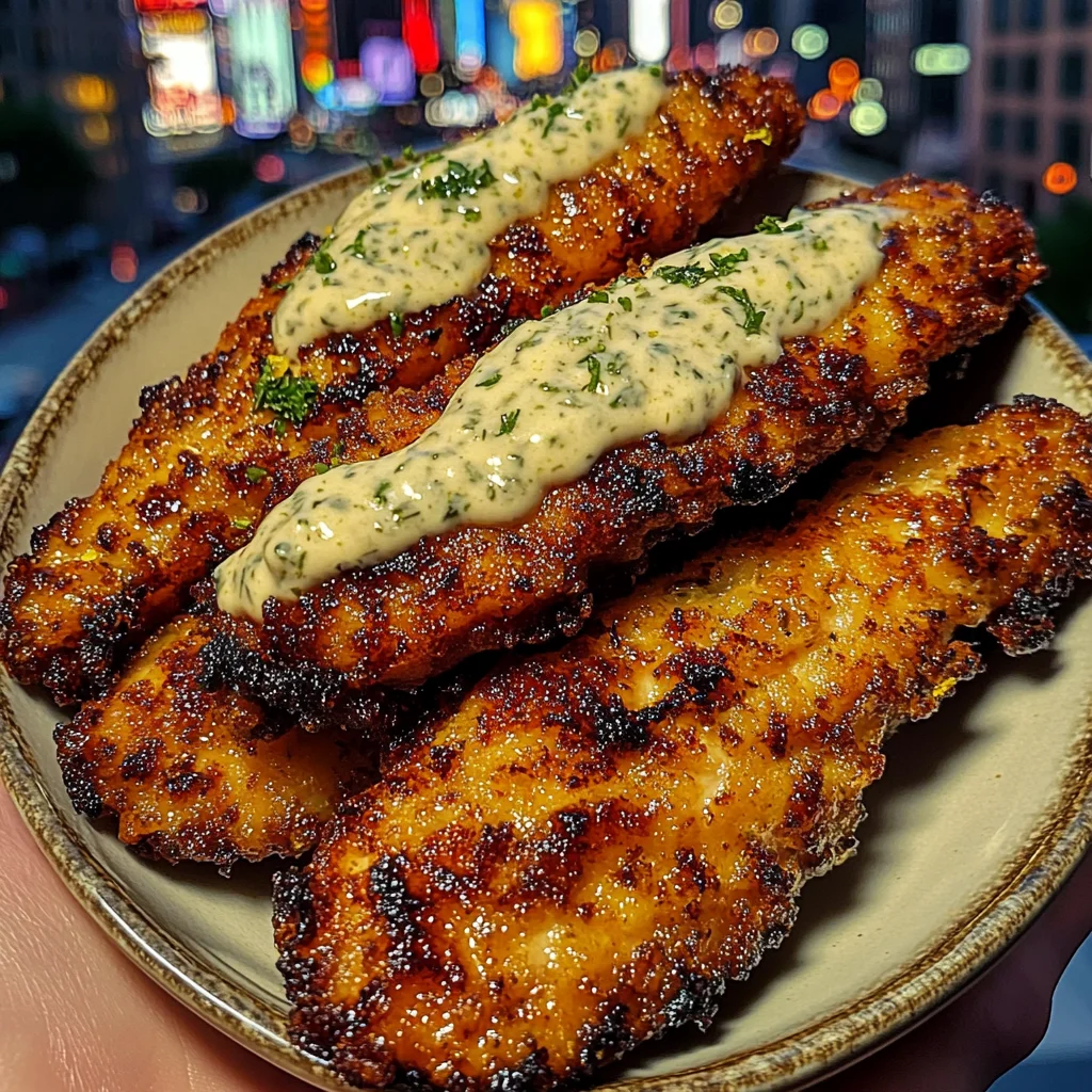 Crispy Lemon Chicken Strips with Herb Mayo