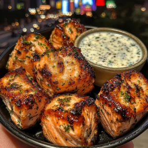 Crispy Lemon Salmon Bites with Herb Yogurt Dip