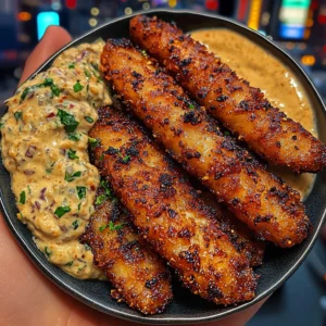 Crispy Peppercorn Fish Fingers with Spicy Remoulade
