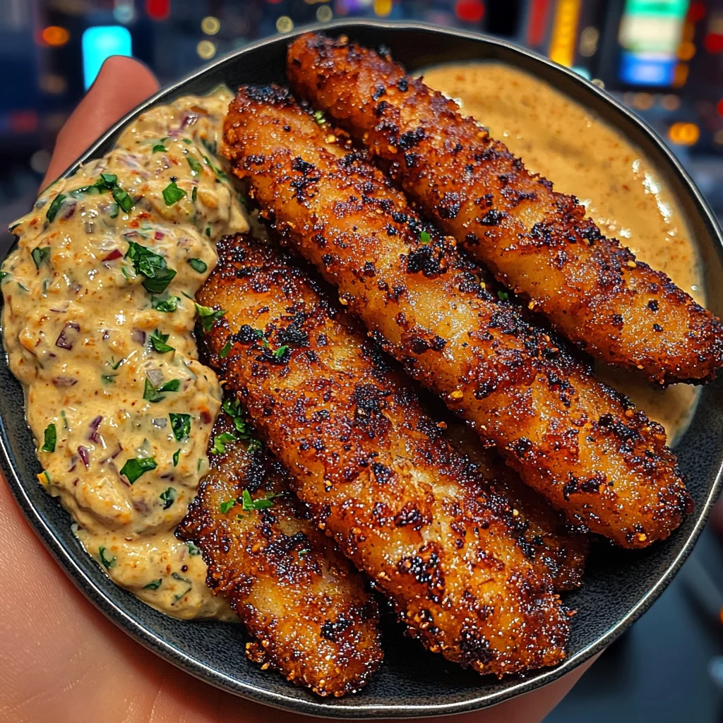Crispy Peppercorn Fish Fingers with Spicy Remoulade
